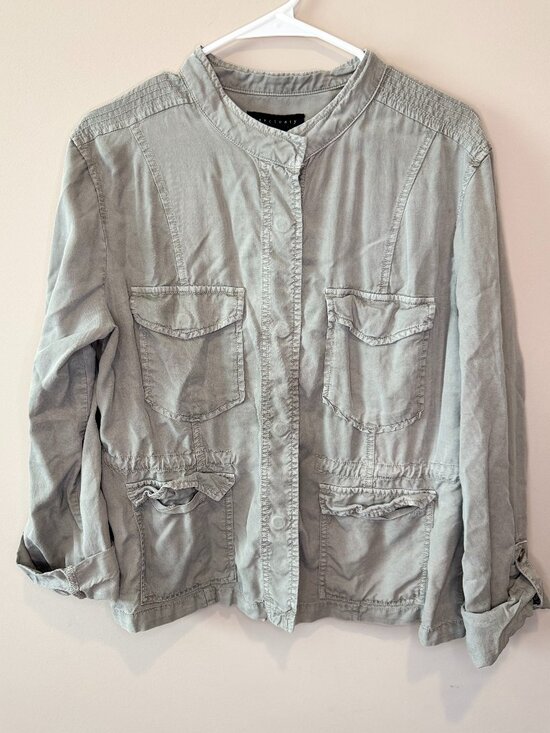 Sanctuary Jackets & Blazers - Women’s Sancutary Utility Lightweight Button-Up Shacket Jacket Green XL